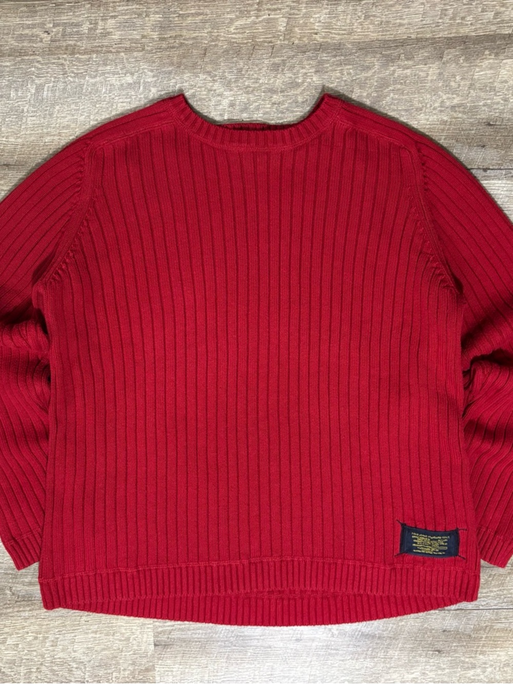 Polo Ralph Lauren Ribbed Knit Sweater Men's XL Red Cotton 90's Y2K Casual - Picture 1 of 8